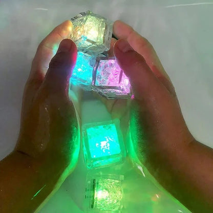 6/12PCS Baby Bath Bathtub LED Light Up Toys Colorful Waterproof Glowing Ice Cube for Bathtub Swimming Pool Birthday Xmas Gift