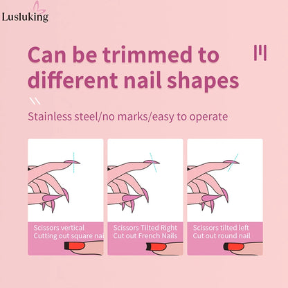 U-shaped French False Nail Scissors Acrylic Nail Clipper Adjustable Nail Tip Cutter Trimmer Manicure with Sizer Precise Cutting