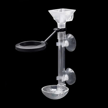 Acrylic Aquarium Fish Feeder Transparent Tube Telescopic Multifunctional  Fish Tank Food Dispenser with Feeding Ring