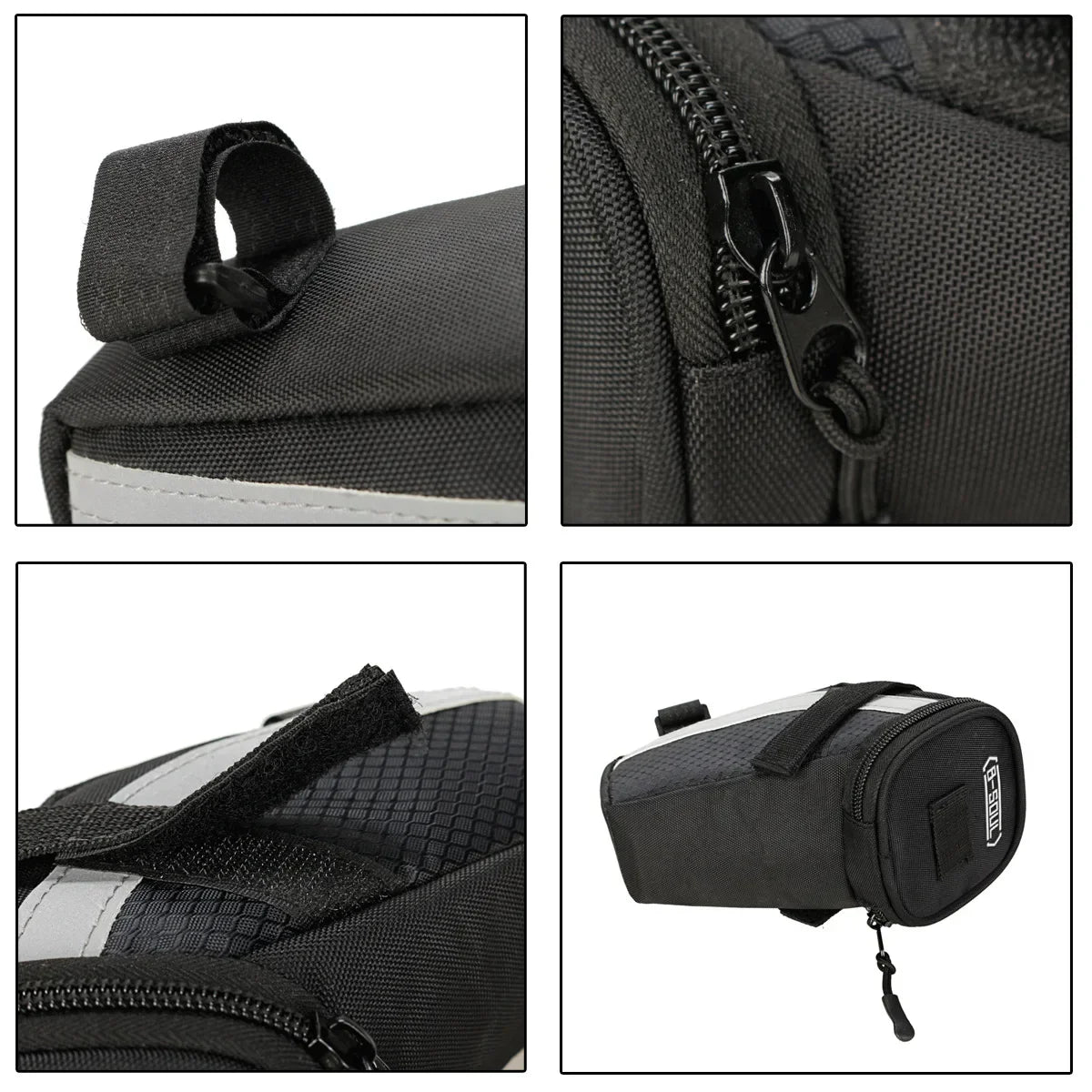 B SOUL Bike Saddle Bag 1L Small Storage Black Cycling Seat Tail Rear Pouch Bag Accessory Kit Tool Reflective Cycling Accessories