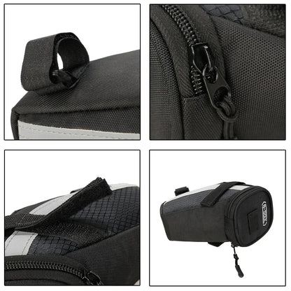B SOUL Bike Saddle Bag 1L Small Storage Black Cycling Seat Tail Rear Pouch Bag Accessory Kit Tool Reflective Cycling Accessories