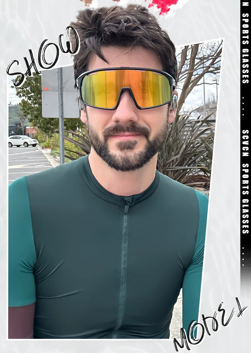 SCVCN Cycling Glasses MTB Road Bike Sunglasses UV400 Bicycle Glasses Protection Light Unisex Bike Sports Equipment