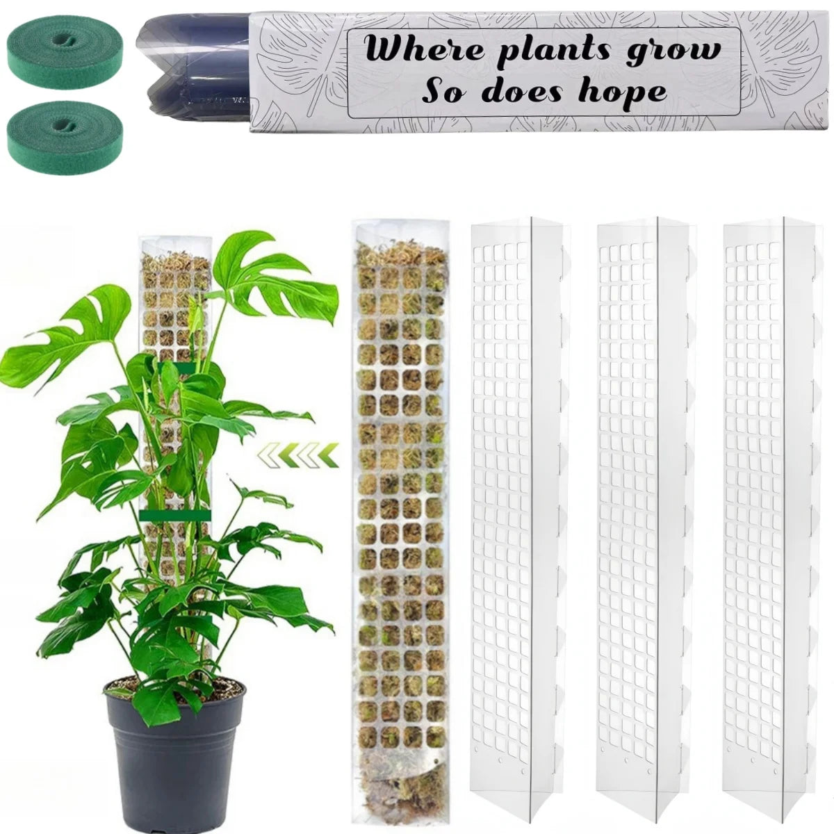 Moss Pole Plastic Plant Stand Indoor Climbing Plants Guardian Tutors Pot Moss Stick For Plants Growth Garden Support Accessories