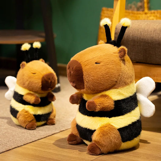 Cute Bee Capybara Plush Toy Creative Simulation Bee Capybara Plush Doll Soft Stuffed Animal Toy Kid Birthday Gifts Room Decor
