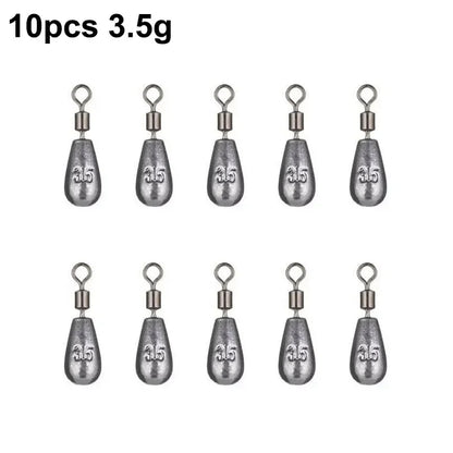 Quick Release Fishing Weight Sinker 10Pcs10g Soft Bait Sinker Bass Fishing Tackle Accessories Line Sinkers Hook Connector