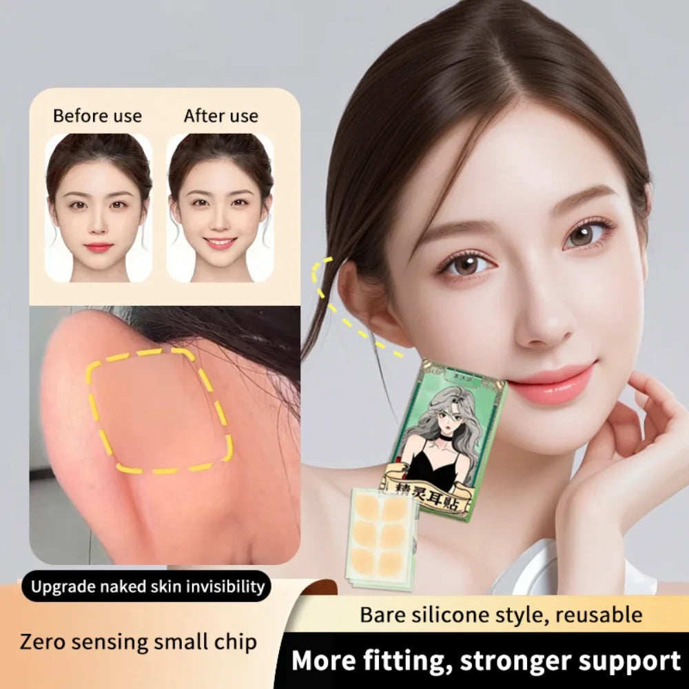 12/30Patches Elf Ear Support Stickers Invisible Ear Corrector Earlobe Support Patches Elf Ear Makeup V-Face Stickers Easy Use