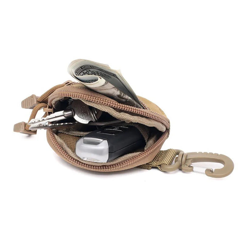 1000D New Outdoor Casual Men Coin Wallet Portable Mini Money Coin Pouch Keys Holder Waist Bag Round Small Case Zipper Wallet