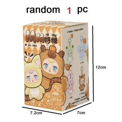 New Cute Milk Candy Keychain Mysterious Blind Box Car Key Decoration Backpack Pendant gift Doll A Birthday Present Blind Box