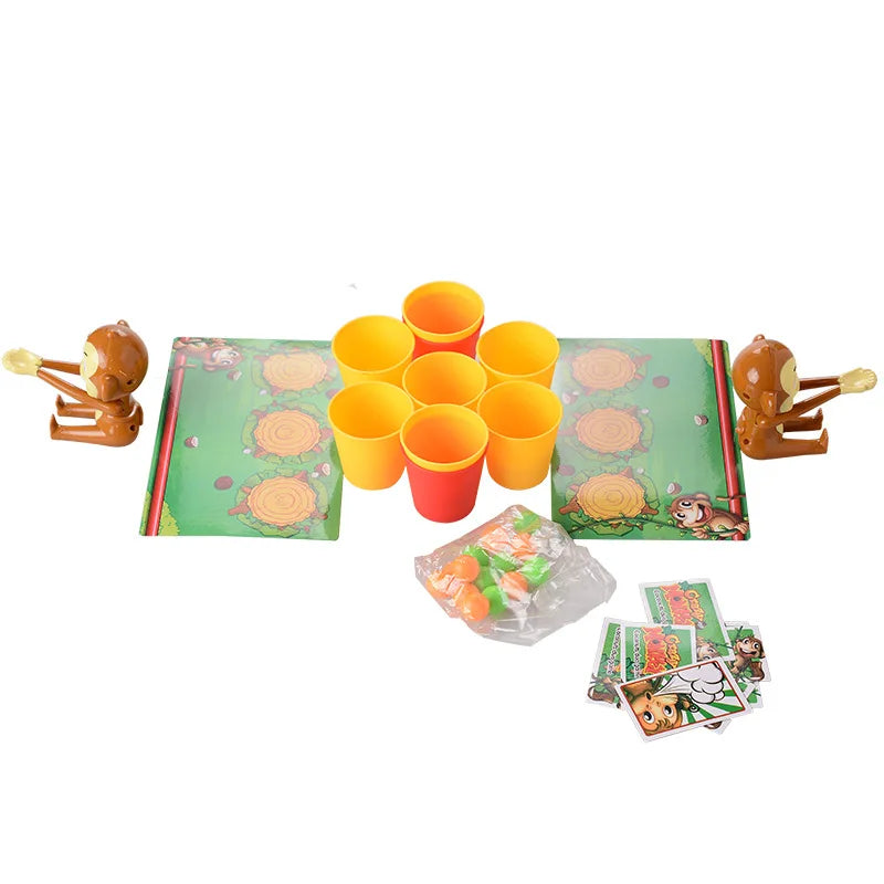 Crazy Monkey Party Board Games Toys Two People Competition Party Table Games Toys Cartoon Monkey Shooting Ball Interactive Toy