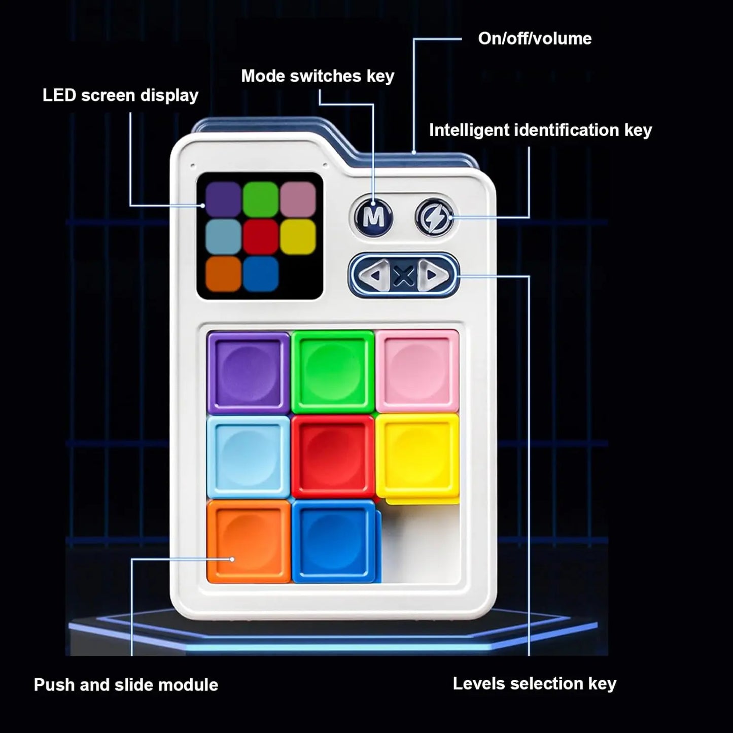 Huarong road LCD Sliding Magnetic Thinking Logic Electronic Puzzle Building Blocks Puzzle Stress Relieving Toy gifts for kids