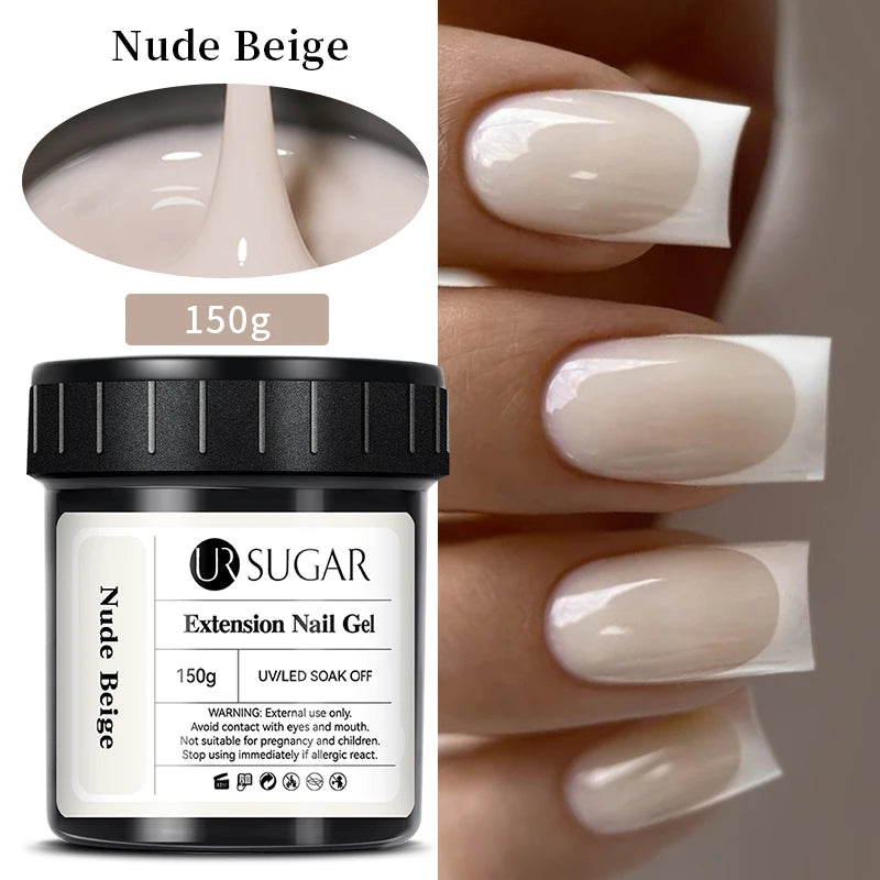 UR SUGAR 150g Transparent Nail Extension Gel Jelly White Light Pink Acrylic French Nail Art UV LED Gel Semi Permanent Manicure