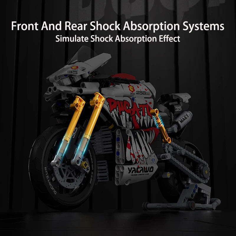 Technical V4 Motorcycle Building Blocks Set Famous Super Motorbike Model Kit Racing Bricks Teens Assembled Toys Gifts For Boys