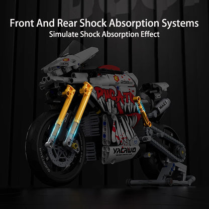 Technical V4 Motorcycle Building Blocks Set Famous Super Motorbike Model Kit Racing Bricks Teens Assembled Toys Gifts For Boys