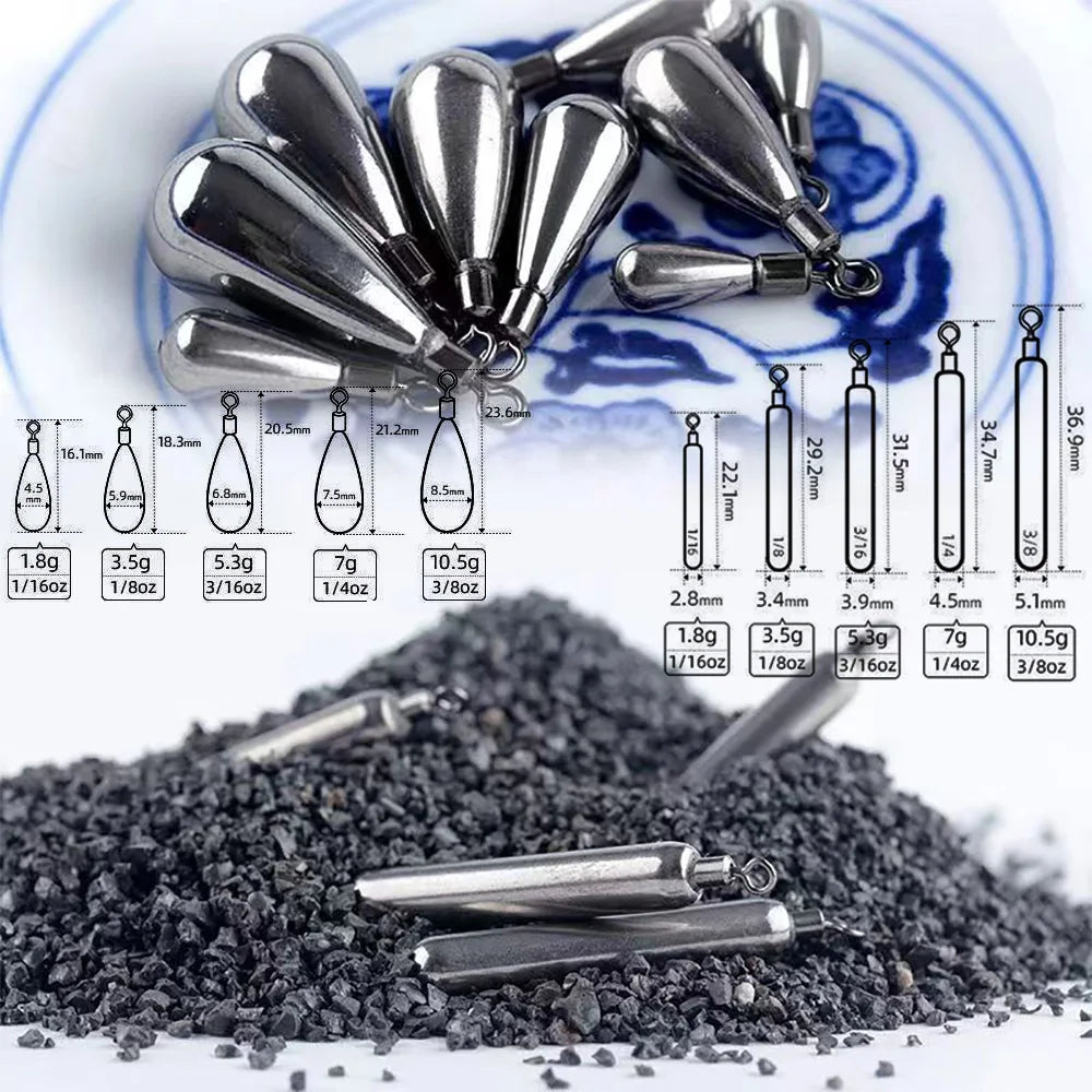 Tungsten Steel Fishing Weight Mold 1.8g 3.5g 5.3g 7g 10.5g cylinder Drop Shot Pendant Swivel Pesca Metal Jig Cast Tackle Sinker