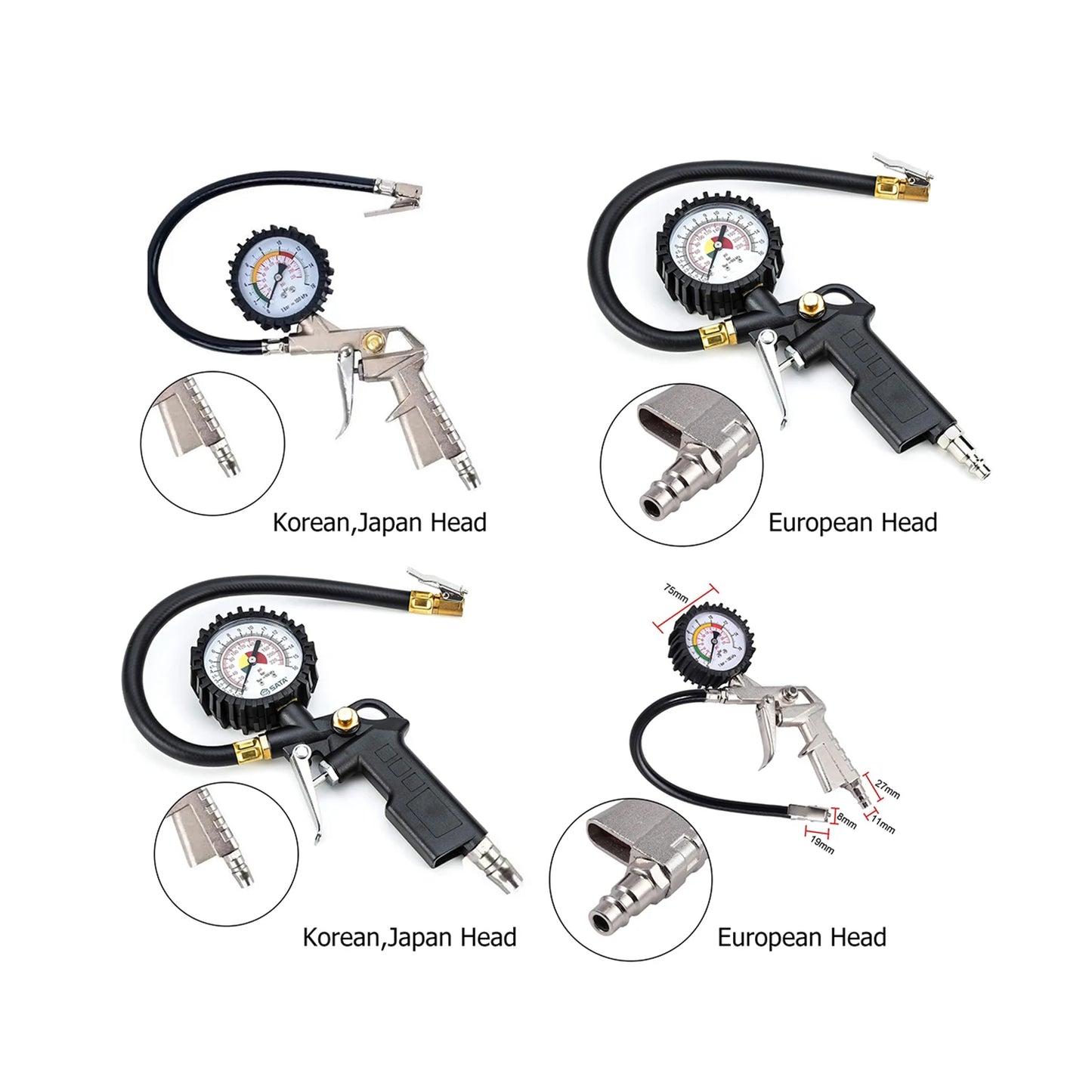 Tire Pressure Car Gun Tyre Monitor Gauge Tester Digital Gauges Automotive Tools Tool Air Meter Tires Workshop Manometer Repair