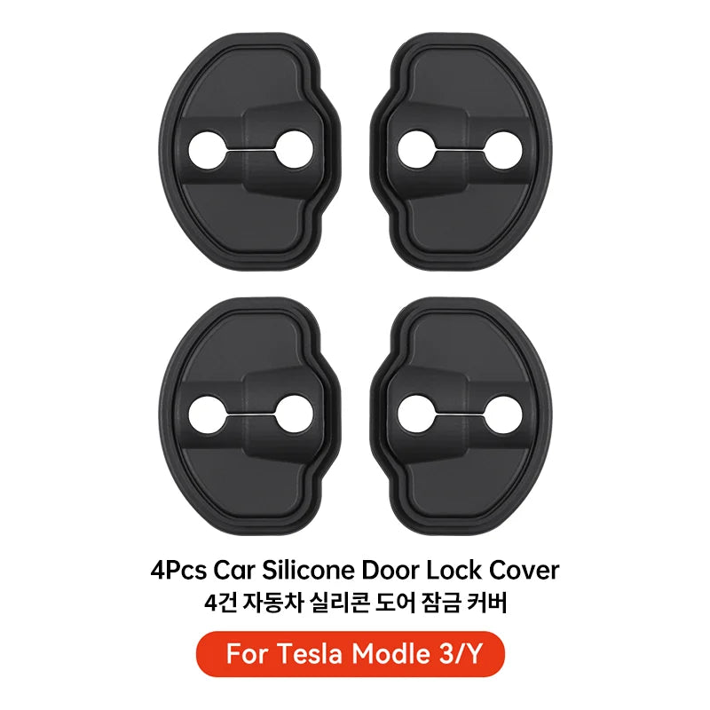 YZ For Tesla Model 3 Y YL Highland Juniper Car Door Lock Cover Protection Absorbing Pad Anti-Collision 2026 Car Accessories