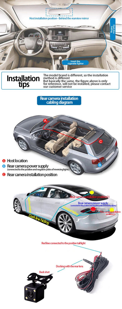 3LENS WIFI Dash Cam Car Camera 1080P Video Recorder Car DVR 2Len Front Options Rear View Camera Night Vision Car Accessories