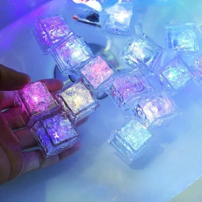 6/12PCS Baby Bath Bathtub LED Light Up Toys Colorful Waterproof Glowing Ice Cube for Bathtub Swimming Pool Birthday Xmas Gift
