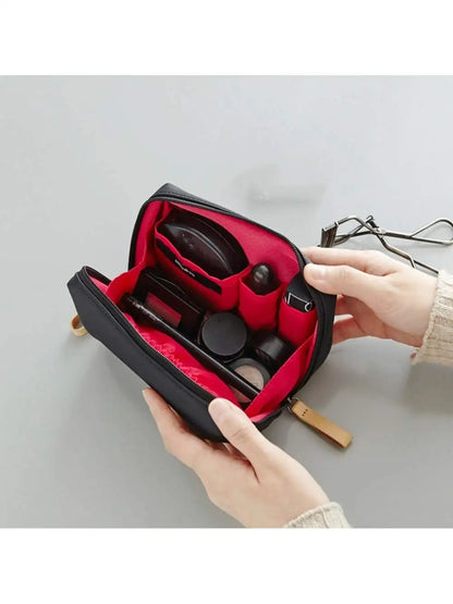 HOMEFISH Women Cosmetic Bag Solid Color Korean Style Makeup Bag Pouch Toiletry Bag Waterproof Makeup Organizer Case Luxury Bag