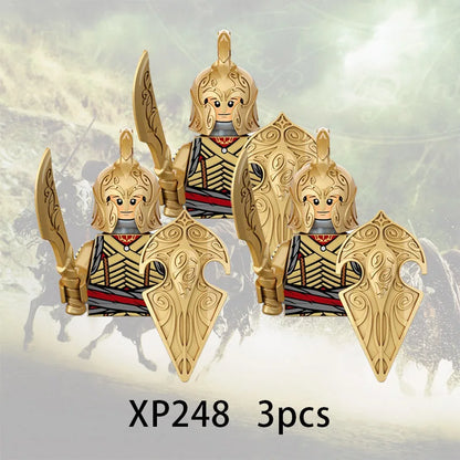 3pcs Lord Rings Elves Orcs Army Dwarf Rohan Mini Action Toy Figures Building Blocks Assembly Toys for Kids Birthday Gift