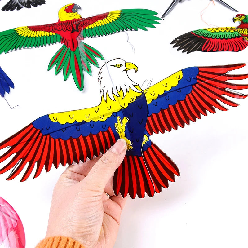 Cartoon Children Kite Mini Plastic Toys Kite + 40cm Hand Brake Fishing Rod Outdoor Fun Sports Toys Kites For Kids Gifts