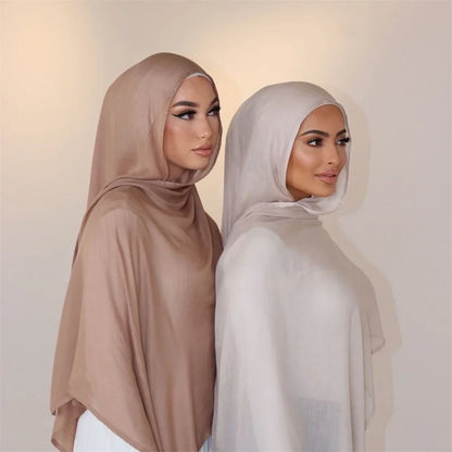 Fashion Modal Hijab Rayon Cotton Shawls Muslim Hijabs For Women Plain Scarf Big Size Headscarf Islamic Turban Headband 190*85cm