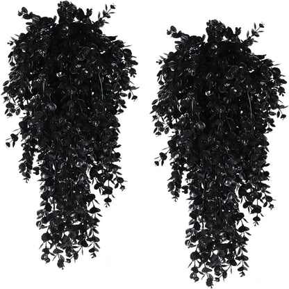Artificial Hanging Plants Faux Eucalyptus Leaf Greenery Vine Outdoor UV Resistant Plastic Plants for DIY Home Wedding Decoration