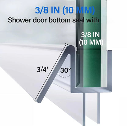 6/8/10/12mm  Transparent PVC Seal Gap Window Door Weatherstrip Bath Shower Screen Door Seal Strip