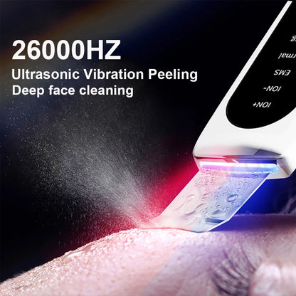 Ultrasonic Skin Scrubber Facial Peeling Face Scrubber Blackhead Remover Ance Pore Deep Facial Cleaning Spatula Facial Cleanser