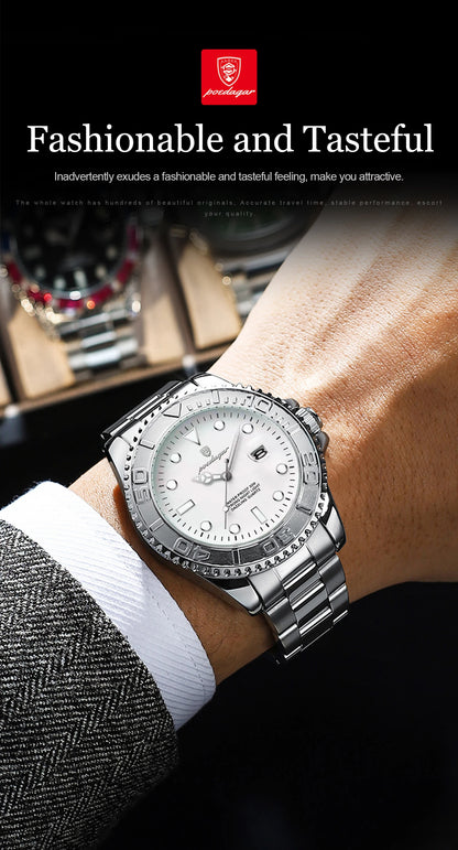 POEDAGAR Casual Fashion Man Wristwatch Waterproof Luminous Date Exquisite Men Watch Stainless Steel Classic Men's Quartz Watches