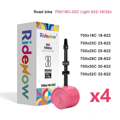 RideNow Metal Nozzle Tpu Inner Tube External Thread Tube 700x18-32c Road Bike 36g Inner Tire All Road Bike Tyre Accessories