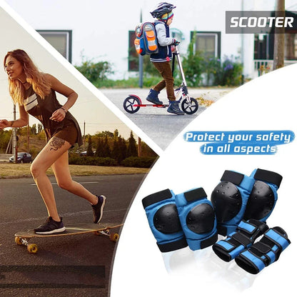 Kids/Adults Knee Elbow Pads Wrist Guards, Protective Gear Set for Roller Skates, Cycling, BMX, Skateboard, Scooter Riding Sports