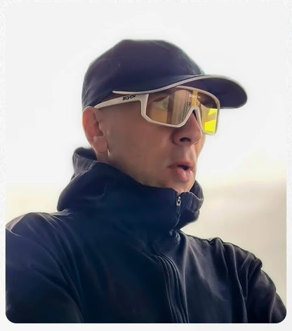 SCVCN New Yellow Polarized Cycling Sunglasses Men Bike MTB Driving Glasses Women Outdoor Sports Hiking Fishing UV400 Glasses