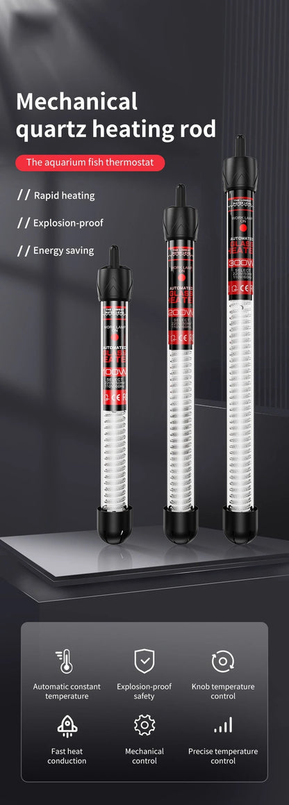Aquarium Submersible Heater Fish Tank Water Heating Rod Constant Thermostat Temperature Control 220V 25W/50W/100W/200W/300W