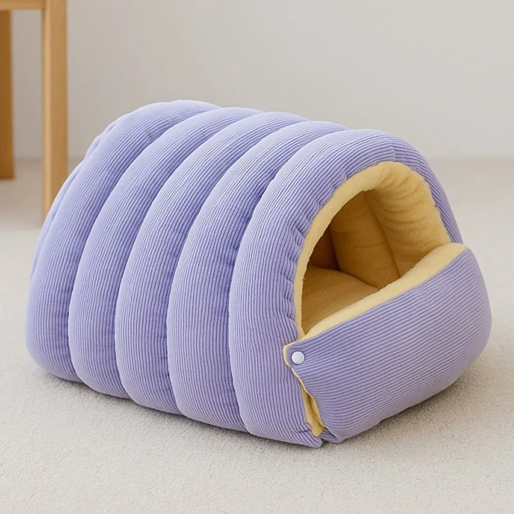 Winter Plush Cat Bed Warm Pet House Thickening Warmth Comfort Soft Kittens Sleeping Beds Cat Cave For Pet Warmth