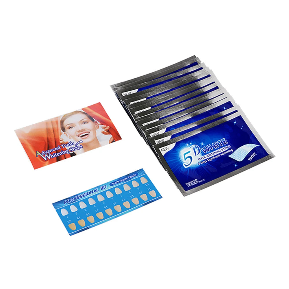 5D White Teeth Whitening Strip Whitening Gel Whiter Strip Removing Smoking Coffee Stain Effective Home Use Tooth Whitening Kit