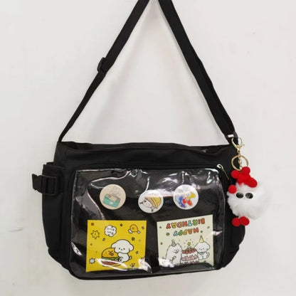 College Style Crossbody Bag with Large Capacity for Class Book Carrying Mailman Bag for Girls Casual Shoulder Crossbody Bag