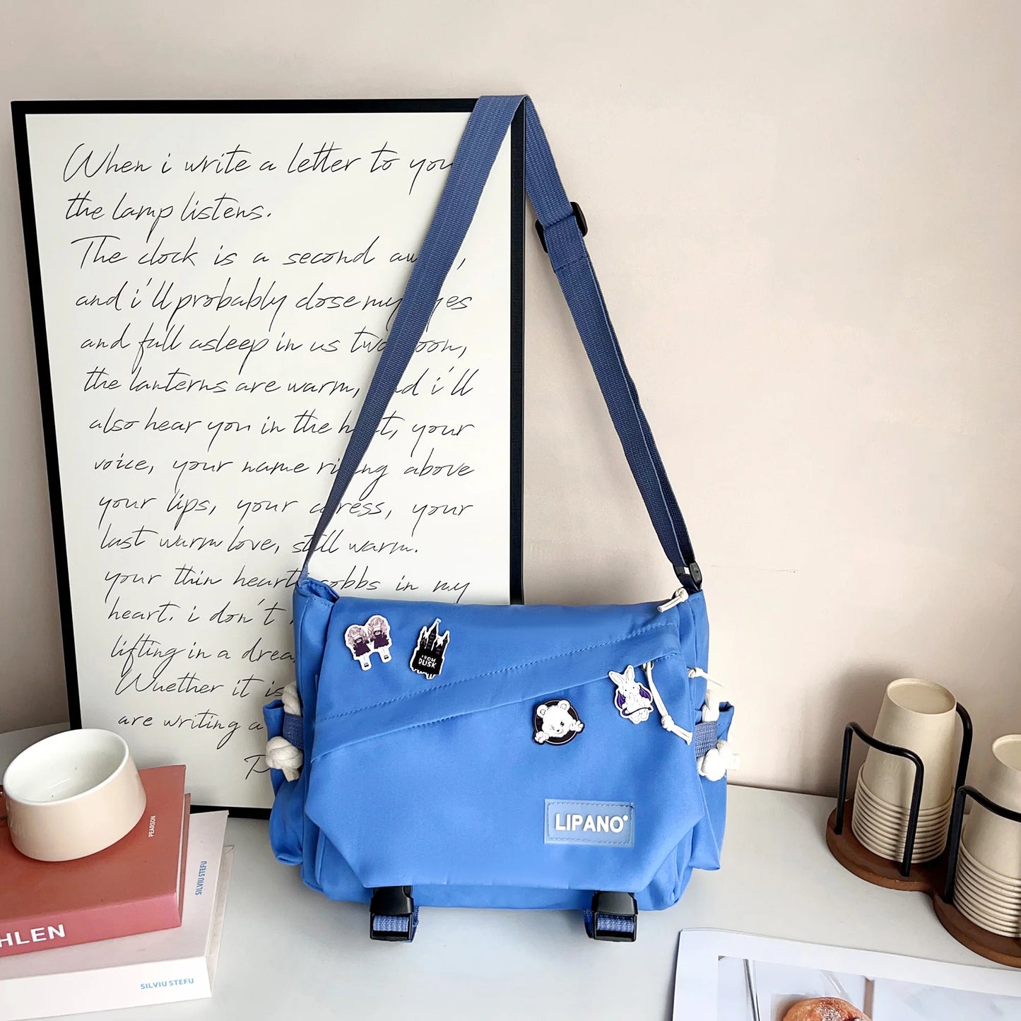 Vintage Postman Bag Versatile Handsome Work Style Art Shoulder Bag for Men and Women Crossbody Bag