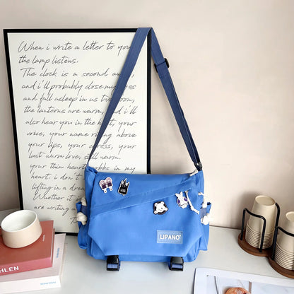 Vintage Postman Bag Versatile Handsome Work Style Art Shoulder Bag for Men and Women Crossbody Bag