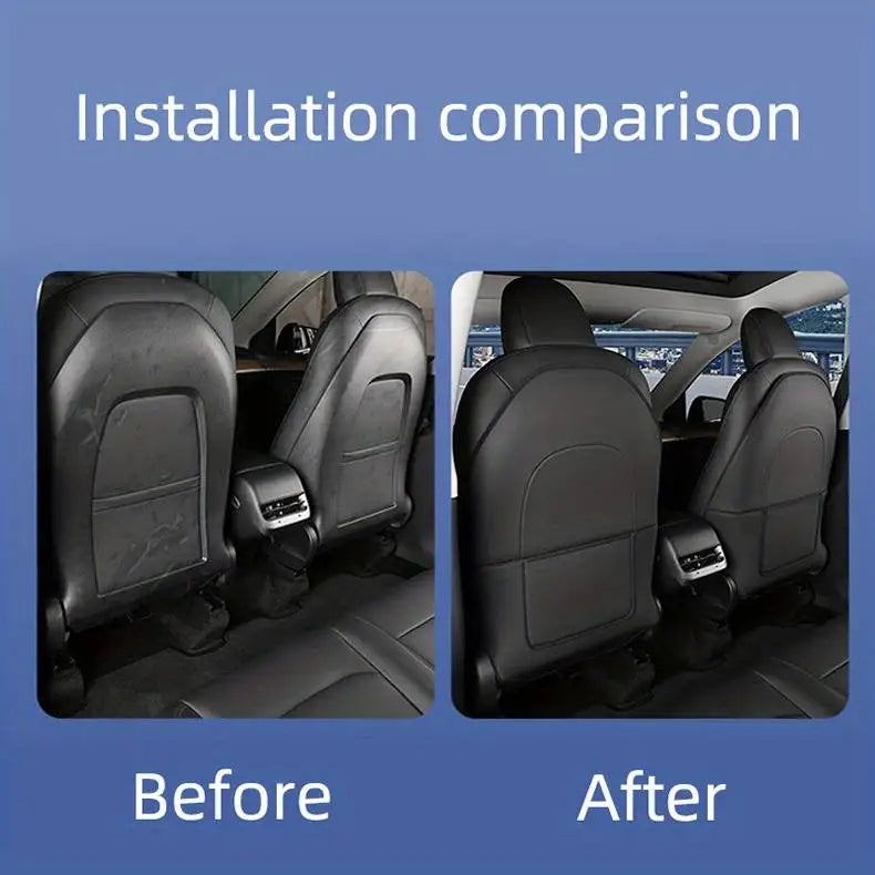Car Seat Anti Kick Pad For Tesla Model Y Juniper Leather Full Surround Seat Back Anti Scratch Protector Car Interior Accessories