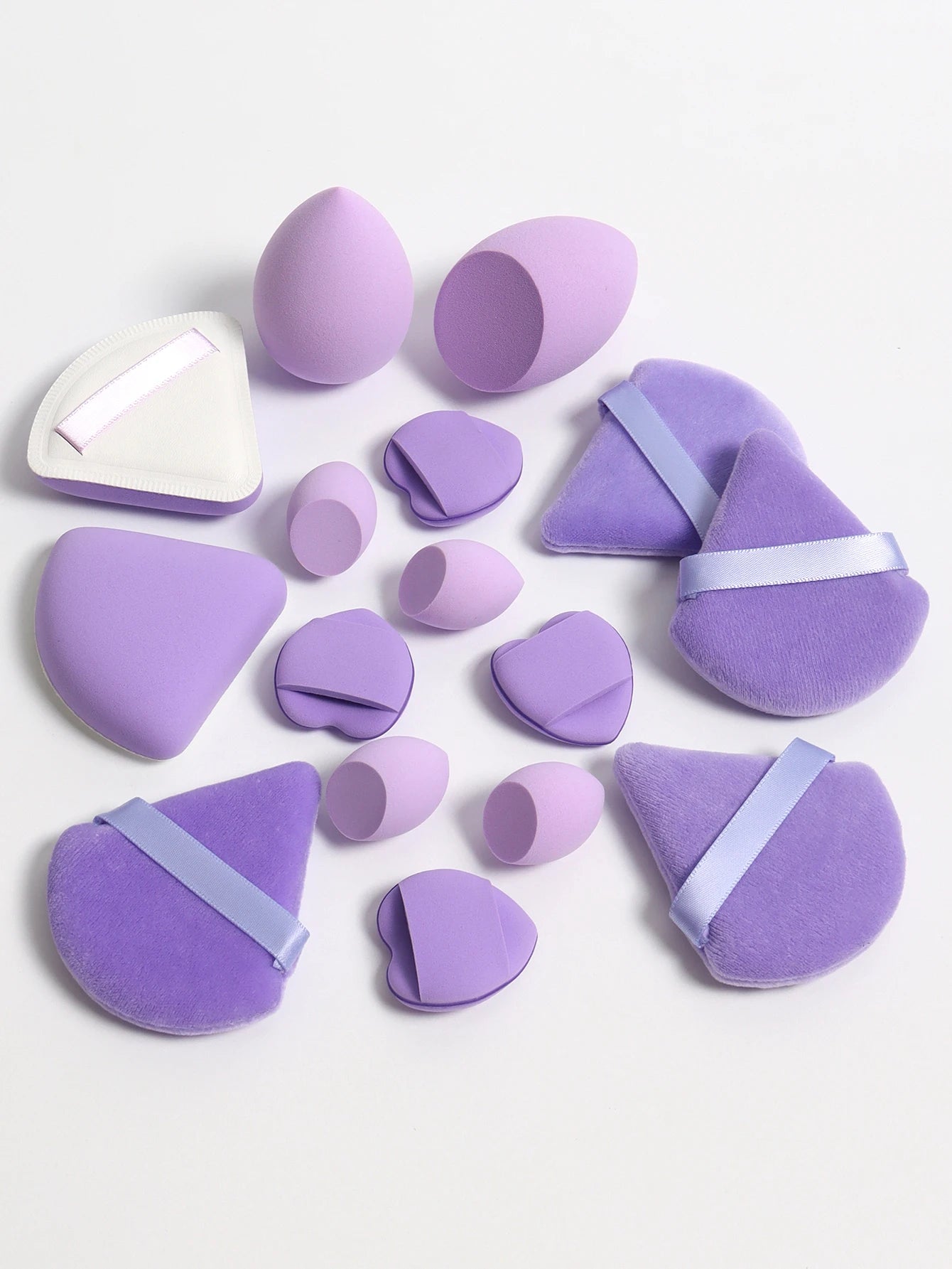 Cat Powder Cotton Candy 16-Piece Set 2 Makeup Eggs & 4 Mini Makeup Eggs & 2 Cotton Candy Powder Puff & 4 Powder Puff & 4 Mini C