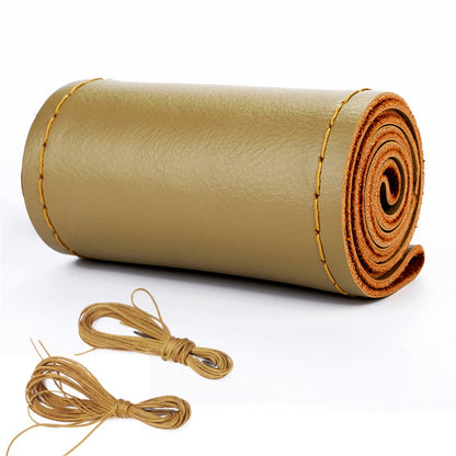 Leather Car Steering Wheel Cover Car Braid On The Steering Wheel 38 CM DIY Universal Auto Steering Wheel Cover Leather Case