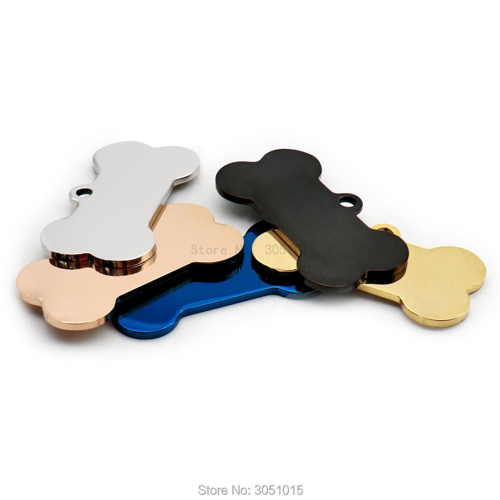 20pcs cat dog ID tag dog Personalized Stainless steel Collar bone pet Charm Pet name pendant Bone Necklace Collar Puppy plate
