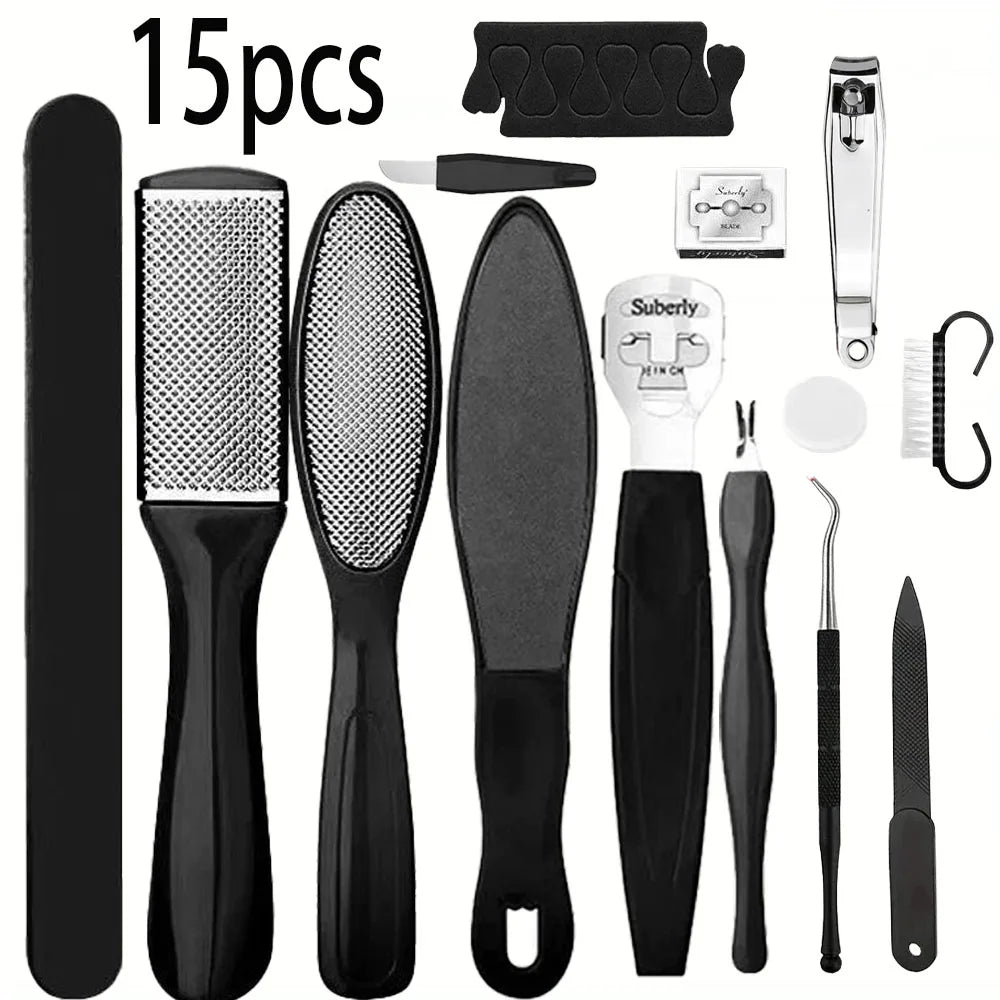 Professional Heavy-Duty Toenail Clipper Set for Ingrown & Thick Toenails,Smooth Feet with Stainless Steel Foot Care Tools