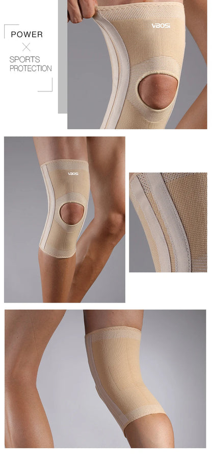 1 Pc High Elasticity Knee Support Brace Open Patella with Spring Bars