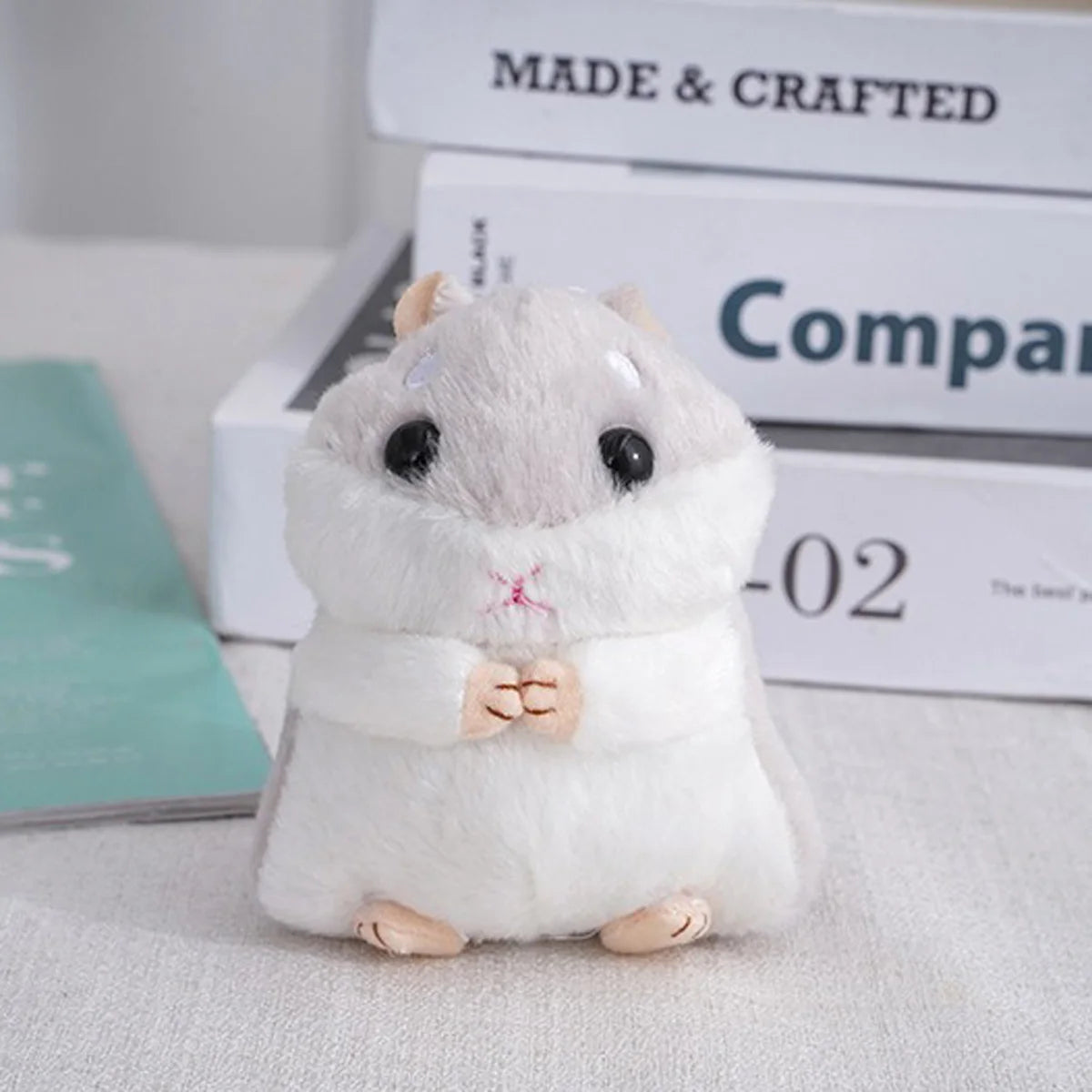 Fluffy Hamster Doll Plush Toys Keychain Pendant Women Girl Faux Fur Pompom Key Ring Trinkets Handbag Backpack School Bag Pendant