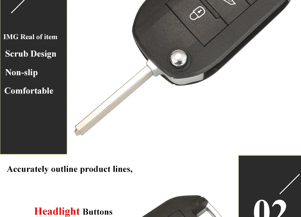 jingyuqin 433.92Mhz ID46-pcf7941 Car Remote Key 2/3 Buttons Fob For Peugeot 508 208 2008 301 308 5008 Citroen C-Elysee C4-Cactus