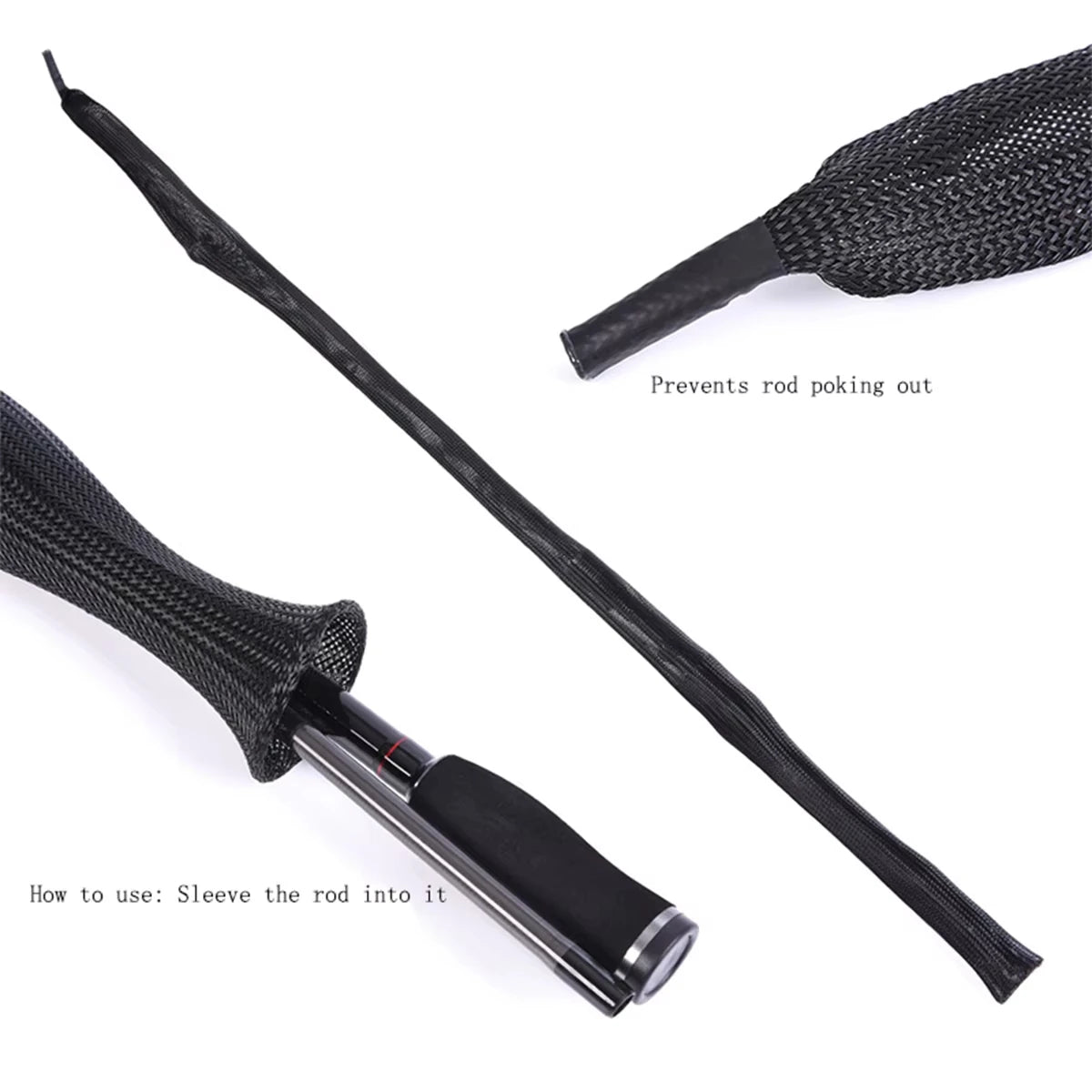 Fishing Rod Sock Fishing Rod Cover Fishing Rod Braided Net Protector Fishing Tool For Spinning Rods, Casting Rods, Ice Rods