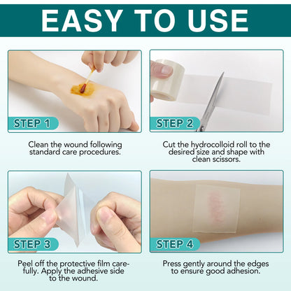 1 Roll Hydrocolloid Band Aid Dressings For Effective Wound Care Extra Thin Soft Waterproof Self-Adhesive Scar Cover Tape
