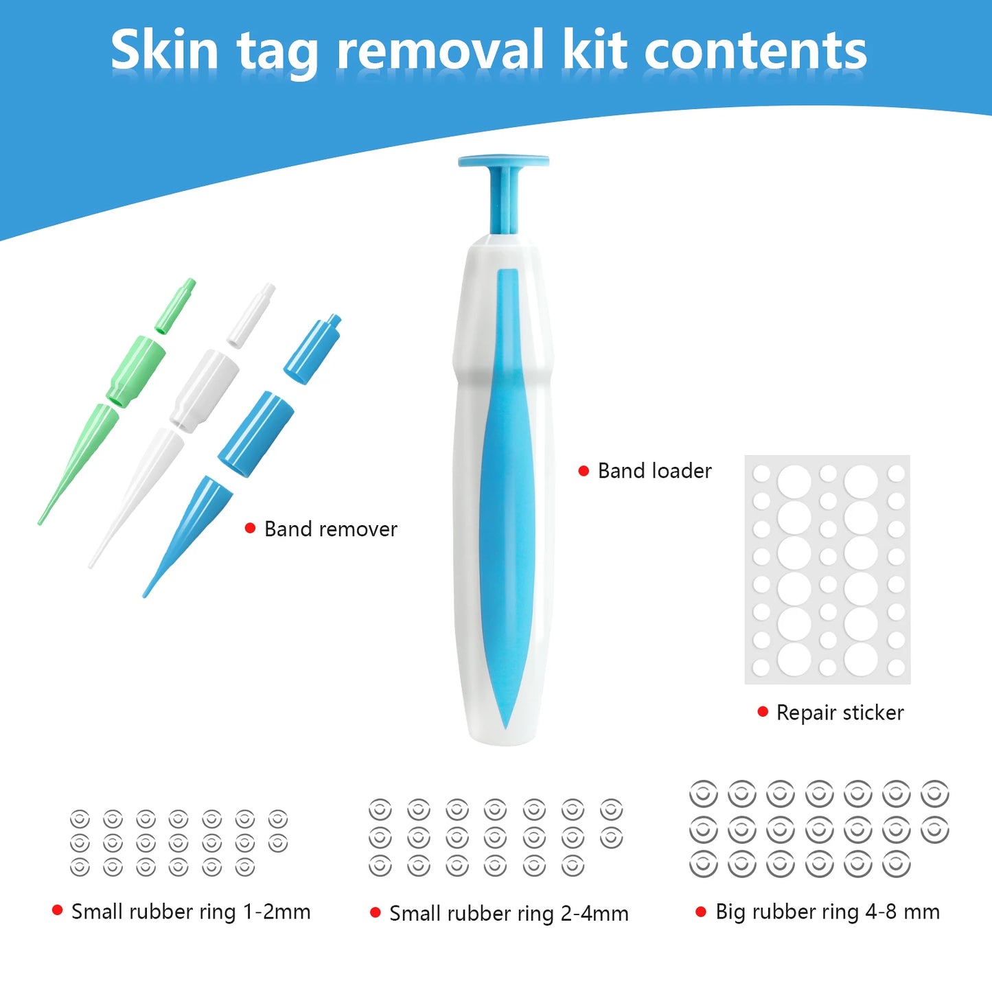 Skin Tag Removal Mole Wart Removal Facial Mole Wart Microstrip Tag Removal Kit Automatic Mole Remover Tool with Cleansing Swabs